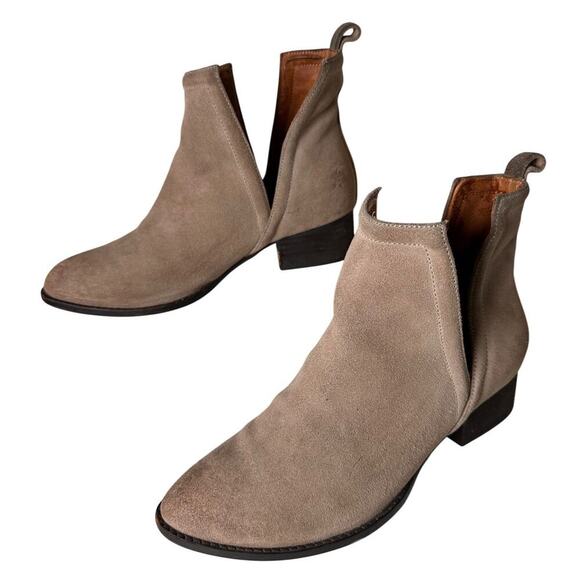 Jeffrey Campbell Muskrat Lo Caramel Suede Booties Women Sz 8 Boho Festival Rodeo - Picture 14 of 16